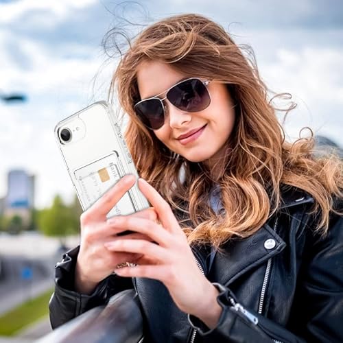 Gukalong Clear Wallet Case for iPhone 16e with Credit Card Holder | Hard PC Heavy Duty Shockproof Protection Anti-Scratch Phone Cover Card Slot Anti-Yellowing Case for Women Men - size: for iPhone 16e 2025