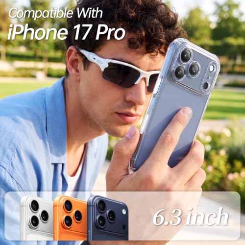 WXR for iPhone 17 Pro Case Clear, Anti-Yellowing, Soft TPU, 6.3" - size: for iphone 17 Pro Case