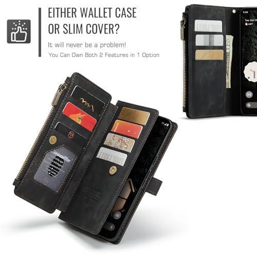 Google Pixel 10 Pro XL 5G Wallet Case with Card Holder,Black - color: Black, size: Pixel 10 Pro XL 6.8 Inch