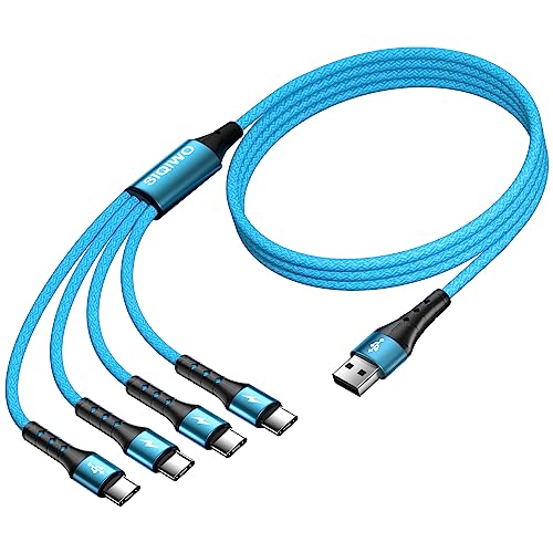 SIQIWO Multi USB C Cable Fast Charging 4FT/2 Pack, 4 in 1 Charger Cord - color: Blue