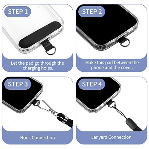 CACOE Cell Phone Lanyard, Black, 2 Pcs - color: Black, size: 30"（Neck Strap×1）+8"（Wrist Strap×1）