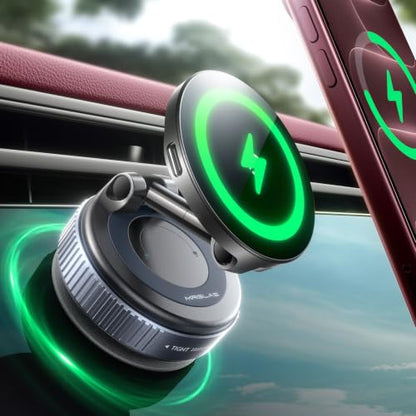 MRGLAS 【Upgraded】 15W for iPhone 18 Pro Max MagSafe Car Mount Phone Charger