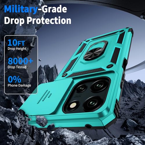 for Moto G Stylus 2025 Case with Camera Lens Cover, HD Screen Protector, 10 FT Military Grade Drop Protection, Magnetic Ring Holder Kickstand Protective Phone Case, Ice Green - color: Ice Green