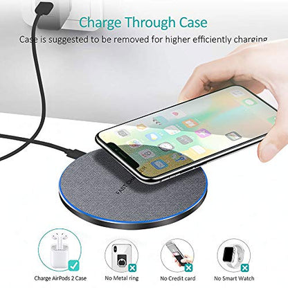 Fast Wireless Charger,25W Wireless Charging Induction Pad for iPhone 18/Duo - color: Fabric