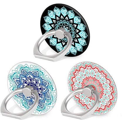 Bonoma Phone Ring Stand Holder,3-Pack 360 Degree Rotation Mandala - color: Mandala