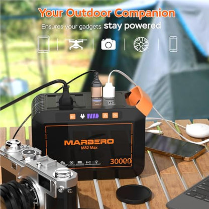 MARBERO 111Wh Solar Generator with Panels Included Solar Panel Kit 30W - color: Red Black