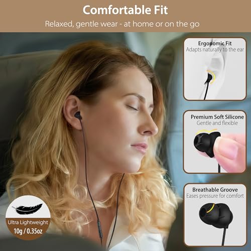 Sleep Earbuds, 3.5mm Wired Sleep Headphones with Mic, for Side Sleepers - style: 3.5mm jack