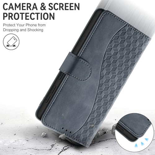 Flip Wallet Case for iPhone 11 PU Leather Gray Purple | RFID Blocking, 3 Card Slots & 1 Cash Pocket, Magnetic Closure, Kickstand Function, Leather Flip Case for iPhone 11 - color: Gray purple