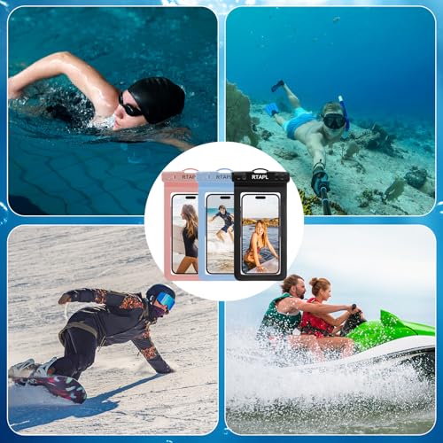 2-in-1 Floating Waterproof Phone Pouch & Detachable Armband, IPX8 Certified Dry Bag with Lanyard, Universal Protector for iPhone 17-11 Pro Max Plus Air & Galaxy S25/S24.Black - color: Black