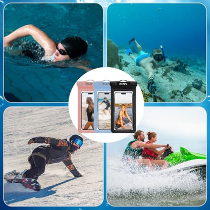 2-in-1 Floating Waterproof Phone Pouch & Detachable Armband, IPX8 Certified Dry Bag with Lanyard, Universal Protector for iPhone 17-11 Pro Max Plus Air & Galaxy S25/S24.Black - color: Black