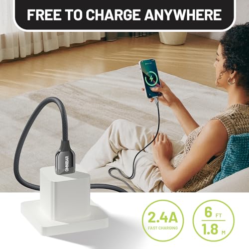 Woven USB A to Lightning Cable 6FT, Apple MFi Certified iPhone Cord - color: A to L Braided Black