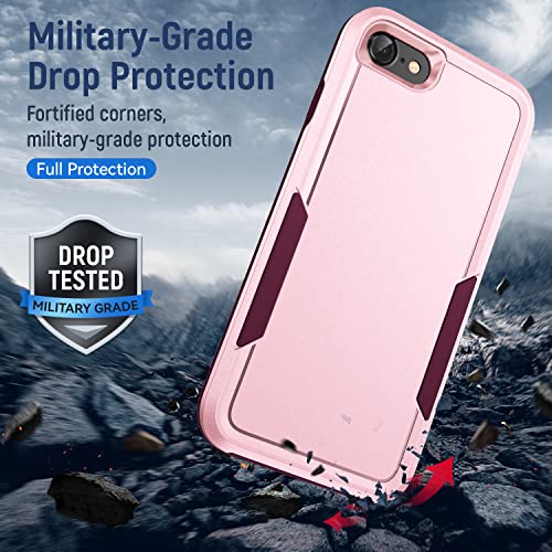 for iPhone SE Case 2022(3rd)/2020(2nd)/iPhone 7/8 Case, with Screen Protector,[Military Grade Drop Tested] Heavy-Duty Tough Rugged Shockproof Protective Phone Case, Pink - color: Pink