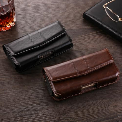 Phone Holster Compatible with iPhone 16 15 14 13 12 and Pro, Galaxy S25 S24 S23 S22 S21 S20, Leather Phone Pouch with Metal Belt Clip, M-Black - color: Black, size: Medium