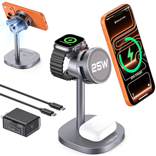 25W Qi2.2-Certified Wireless Charging Stand TEC Cooling High-Grade Alloy