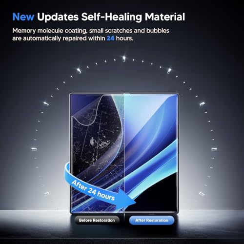 Hoerrye for Samsung Galaxy Z Fold 7 30° Privacy Screen Protector - [with Auto Align Frame Accessories] [2 Pack Inside Flexible TPU Film + 2 Pack Front Tempered Glass] No Creases,No Bubbles