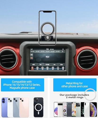 Magnetism Car Phone Holder for Jeep Wrangler JK JKU 2018-2023 Accessories - size: for 2018-2023 Jeep Wrangler JK JKU