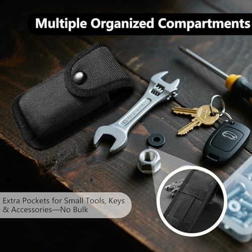 Pouch for Belt Small EDC Utility Pouches for Men with Belt Loop Compact Canvas Tactical Waist Bag for Hiking Fishing Camping Snap Closure Organizer Pouch for Belts Everyday Carry Gear