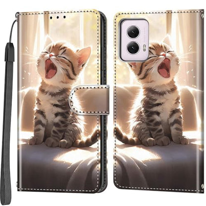 Case Wallet for Motorola Moto G Power 5G 2024, Cat | Kickstand, 3 Card Holder, Shockproof TPU Interior Shell, PU Leather, Magnetic Flip Cover, Lanyard Strap - color: Pic:05
