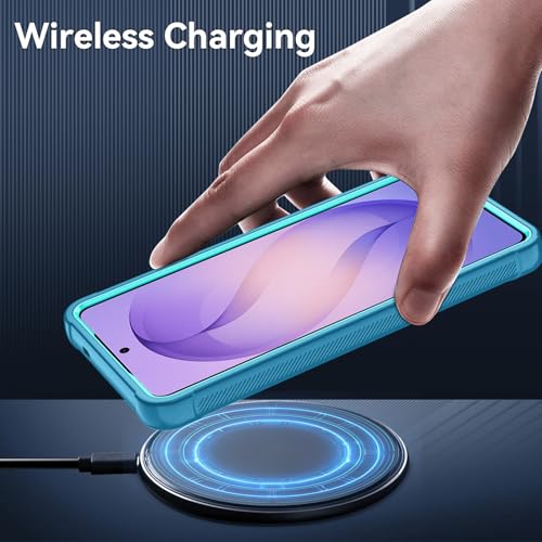 for Samsung Galaxy S26 Ultra Case with HD Screen Protector, 3-Layer Shockproof Military Grade Full Body Protection, Heavy Duty Hybrid Protective Phone Cover (Bluish Blue/Green) - color: Bluish Blue/Green