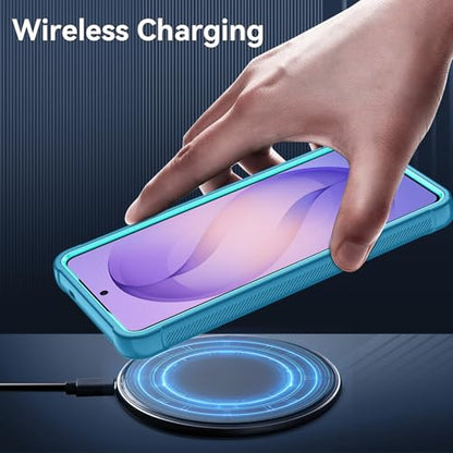 for Samsung Galaxy S26 Ultra Case with HD Screen Protector, 3-Layer Shockproof Military Grade Full Body Protection, Heavy Duty Hybrid Protective Phone Cover (Bluish Blue/Green) - color: Bluish Blue/Green