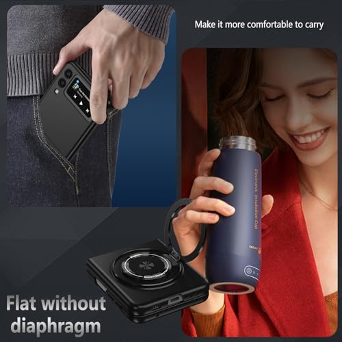 Magnetic Case for Samsung Galaxy Z Flip 3, [Compatible with MagSafe] Military Grade Shockproof Slim fit Samsung Z Flip 3 Phone Case with Magnetic Ring Kickstand Black - color: Black, size: Samsung Galaxy Z Flip 3