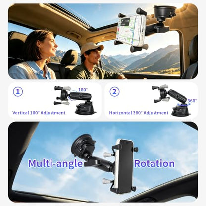Strg Car Phone Mount with Twist-Lock Suction Cup Base for Car Windshields - size: Suction Cup Base