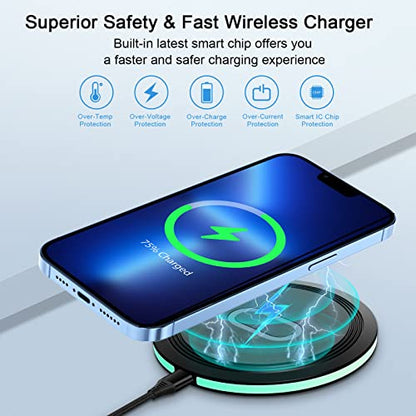 Wireless Charger Samsung Fast Charging Pad for Samsung Galaxy S26/S25 Ultra - color: Black