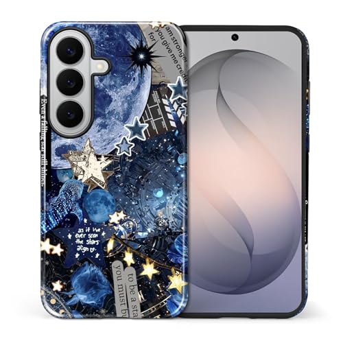 for Samsung Galaxy S26 Case, Shockproof 2-in-1 Double Protective Cover for Women Girls Men Boys, Exquisite Design Anti Scratch Stylish Phone Case Aesthetic, Blue Galaxy Star Collage - color: Blue Galaxy Star Collage, size: Galaxy S26