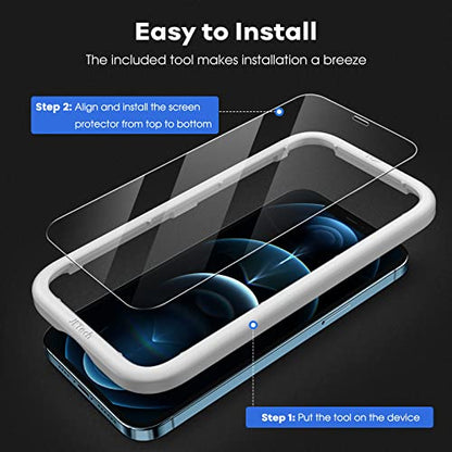 JETech Full-Coverage Screen Protector for iPhone 12 Pro Max, 3-Pack - size: iPhone 12 Pro Max