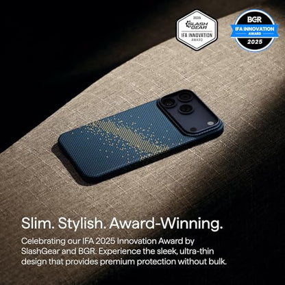 pitaka for iPhone 17 Pro Case 6.3" with Camera Control Button, Compatible with MagSafe, Ultra-Slim Case with Caseless Touch Feeling, 1500D Aramid Fiber Woven, Milky Way Galaxy - color: Milky Way Galaxy