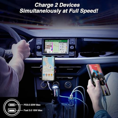 Car Charger, 5Pack 38W Dual Ports USB-C & USB-A Car Chargers Adapter - color: 5-Pack