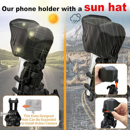 Chikia Anti-Theft ATV Phone Mount Holder,Sunshade,Waterproof,Anti-Vibration