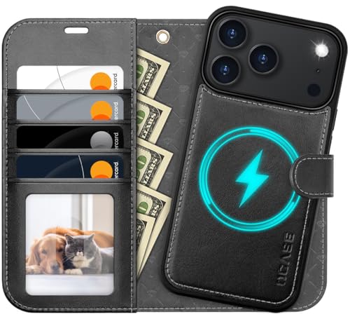 OCASE for iPhone 17 Pro Max Detachable Wallet Case with Card Holder, 2 in 1 PU Leather Flip Folio with RFID Blocking Stand Wrist Strap Shockproof Phone Cover 6.9 Inch 2025, Graphite - color: Graphite, size: iPhone 17 Pro Max