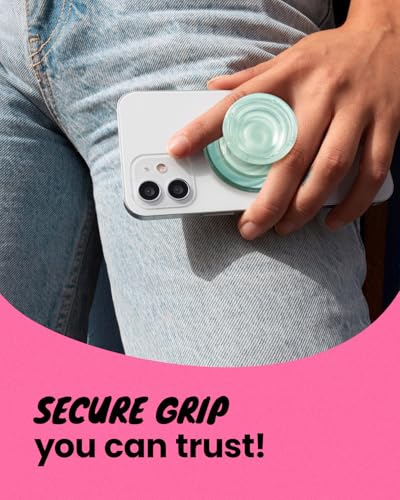 OnTheGrip Compatible with Magsafe Magnetic Authentic Translucent Color Design Collapsible Mobile Phone Grip Stand Holder for Smartphone Tablet Cell Phone Accessory (Mint) - color: Mint