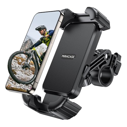 Miracase Bike Phone Holder - [Anti Shake] Motorcycle phone Mount, Phone Holder for Bike, Bicycle Phone Mount Handlebar Cell Phone Holder -[Silicone Wrapped] Scooter Bike Accessories for iPhone Samsung