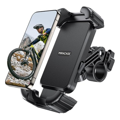 Miracase Bike Phone Holder - [Anti Shake] Motorcycle phone Mount, Phone Holder for Bike, Bicycle Phone Mount Handlebar Cell Phone Holder -[Silicone Wrapped] Scooter Bike Accessories for iPhone Samsung