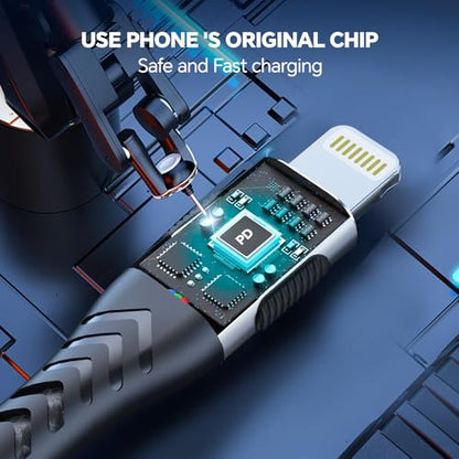 Compatible with Phone Chargers - 3 Pack 10ft USB A Liightning Cable, Fast Charging & Data Sync Cord, Compatible with Phone 14/13/12/11/Pro/Max/XS/XR/X/8/7/6/Plus/Pad etc.