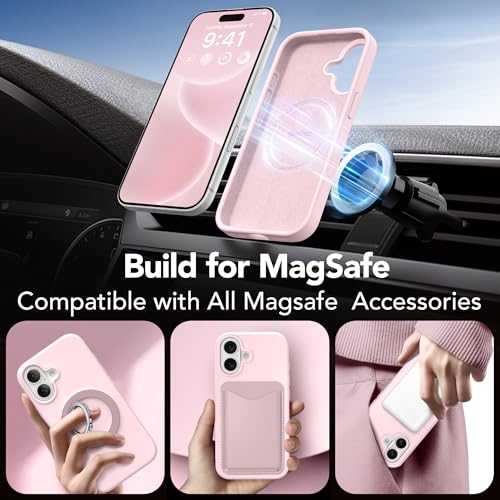 GONEZ Magnetic for iPhone 16 Case, Silicone Cover Chalk Pink - color: A-Chalk Pink, size: Iphone 16