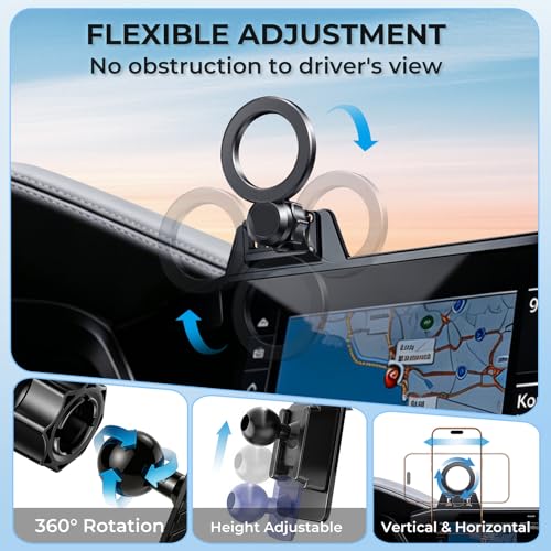 Car Phone Holder for BMW X5 2019-2023 & X6 2020-2023 & X7 2019-2022 (Only for 12.3-Inch Screen) 360° Rotation Magnetic Cell Phone Mount, Compatible with Magsafe, Does Not Affect Air Vent - size: Fit for 19-23 X5 & 20-23 X6 & 19-22 X7, 12.3-Inch