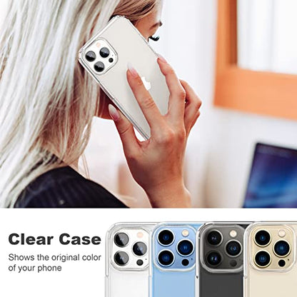 JJGoo Compatible with iPhone 13 Pro Max Case Clear, Transparent Soft Shockproof Protective Slim Thin Bumper Cover Phone Case - color: Clear