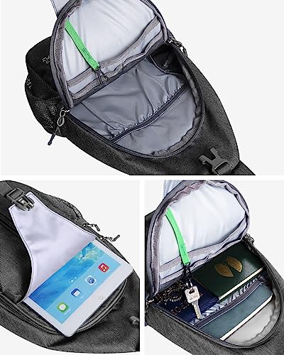 WATERFLY Small Hiking Sling Bag: Crossbody Sling Backpack Chest Bag Daypack for Men Women with Skin-Friendly Shoulder Strap | Additional Triangular Strap,Skin-Friendly Shoulder Strap,,Multi-compartment storage,Water-resistant,Breathable back pad - color: