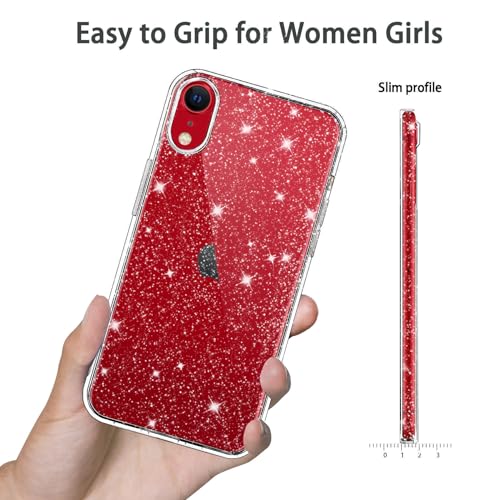 JJGoo Compatible with iPhone XR Case, Bling Sparkle Soft TPU Anti-Scratch Shockproof Protective Phone Bumper, Women Girls Cute Slim Phone Case, Clear Glitter - color: Clear Glitter