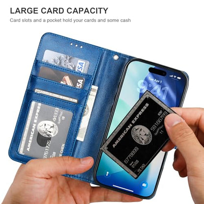 Bocasal for MagSafe Wallet Case Card Holder for iPhone 17, Blue - color: Blue for MagSafe