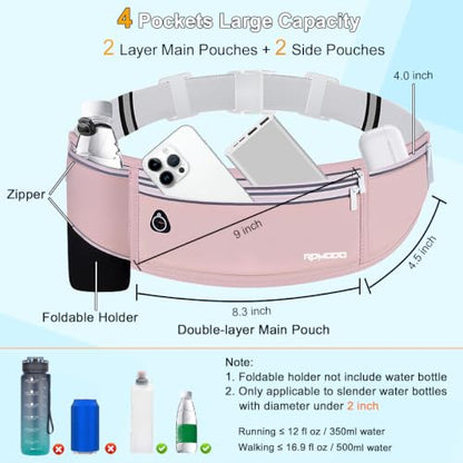 Lightweight Hydration Waist Pack for Women Men Running Outdoor, Pink - color: 07-Dusty Pink