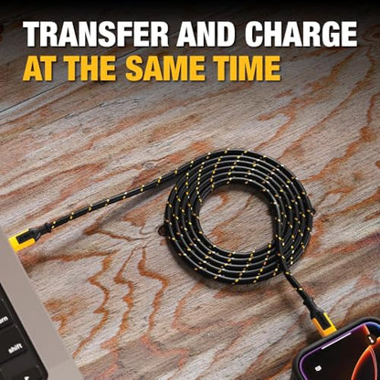 DEWALT Heavy Duty USB C Cable, Jobsite 60 Watt USB C Cable 10ft - size: 10 feet