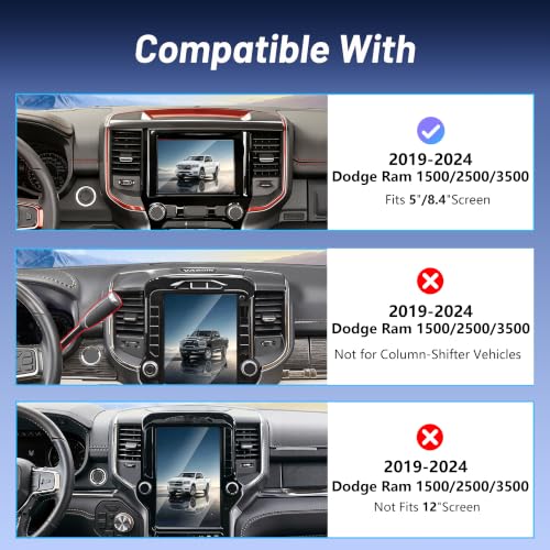 Phone Mount for Dodge Ram 1500(2019-2024, 5" & 8.4" Screen ONLY),15W Wireless Charger,Magnetic Phone Holder,Dashboard Car Holder,360°,Hands-Free,Truck Driver Essentials(Not for Column Shifter) - size: Dodge Ram 1500/2500/3500 | 2019-2024