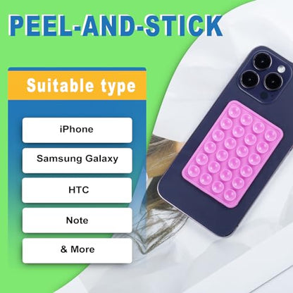 CIEO SuctionPhone Grip, Strong Silicone Suction,Strawberry Sticky Grip,Suitable for Selfies and Videos on Mirrors, Bathrooms and Smooth Surfaces, Compatible with iPhone (Purple Series) - color: Purple series