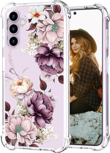 Hungo for Samsung Galaxy S23+ Plus Case (Clear Pink Rose) | Thin Slim Cute Girly Skin Cases Protector with Airbag Bumper For Women Girls - color: Clear Pink Rose, size: Galaxy S23+ Plus