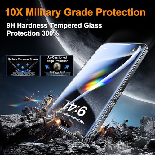 OneFish for iPhone 15 Pro Max Tempered Glass Screen Protector, Auto Dust-Elimination Installation, Easy Installation, Dynamic Island Compatible, Bubble Free, HD Clear - size: iPhone 15 Promax - HD Clear