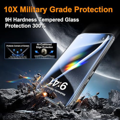 OneFish for iPhone 15 Pro Max Tempered Glass Screen Protector, Auto Dust-Elimination Installation, Easy Installation, Dynamic Island Compatible, Bubble Free, HD Clear - size: iPhone 15 Promax - HD Clear